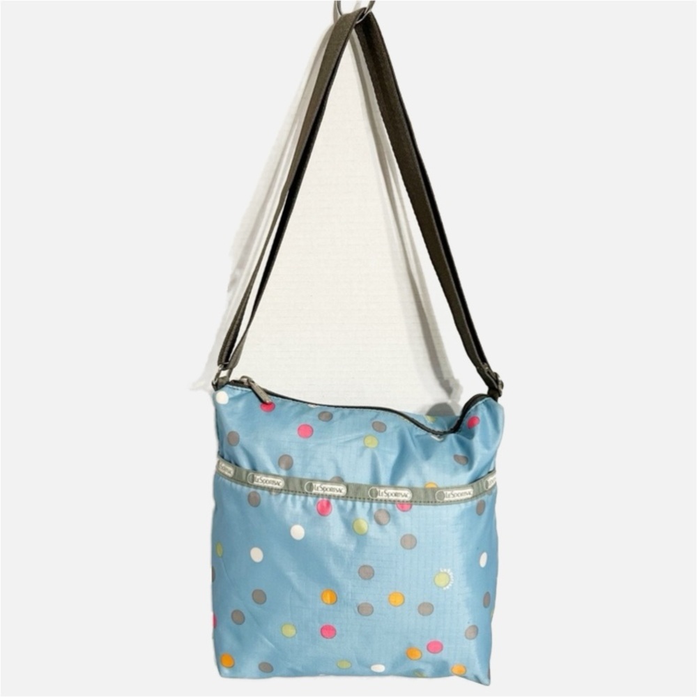 LeSportsac Classic Small Cleo Multi Colored Polka Dot Crossbody Bag Zip Closure